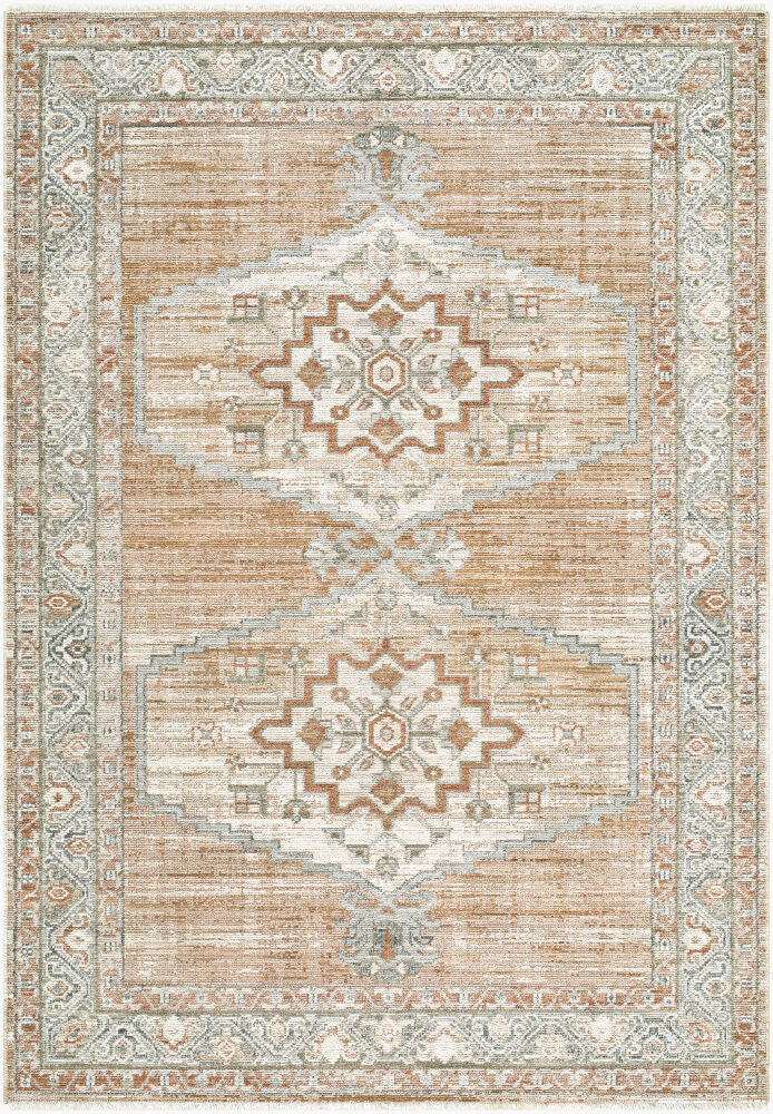 Jane Beige/Rust Machine Woven Rug JAA-2307 - 5'3" x 7'