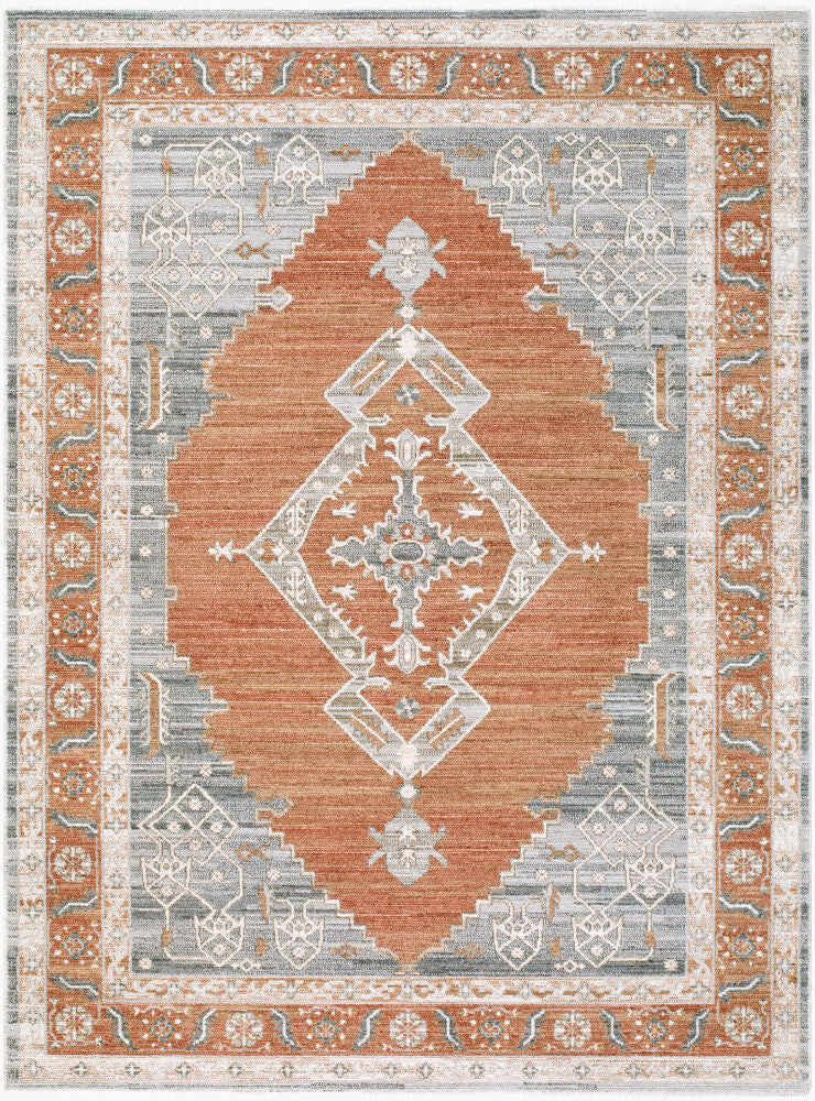 Jane Beige/Rust Machine Woven Rug JAA-2308 - 5'3" x 7'
