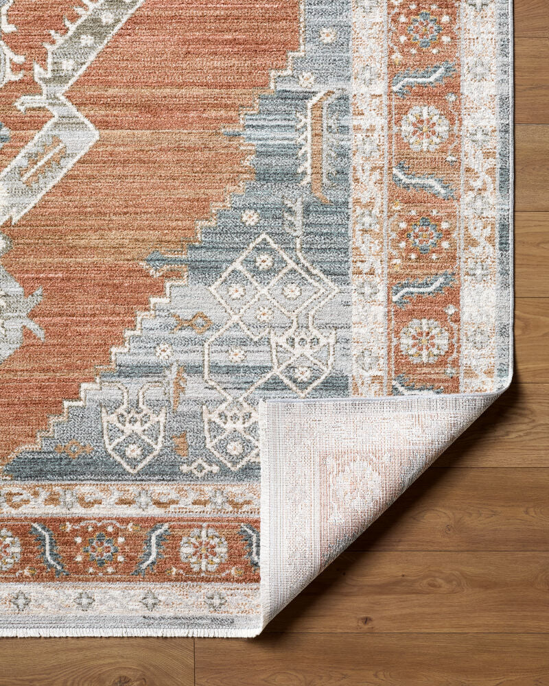 Jane Beige/Rust Machine Woven Rug JAA-2308 - fold