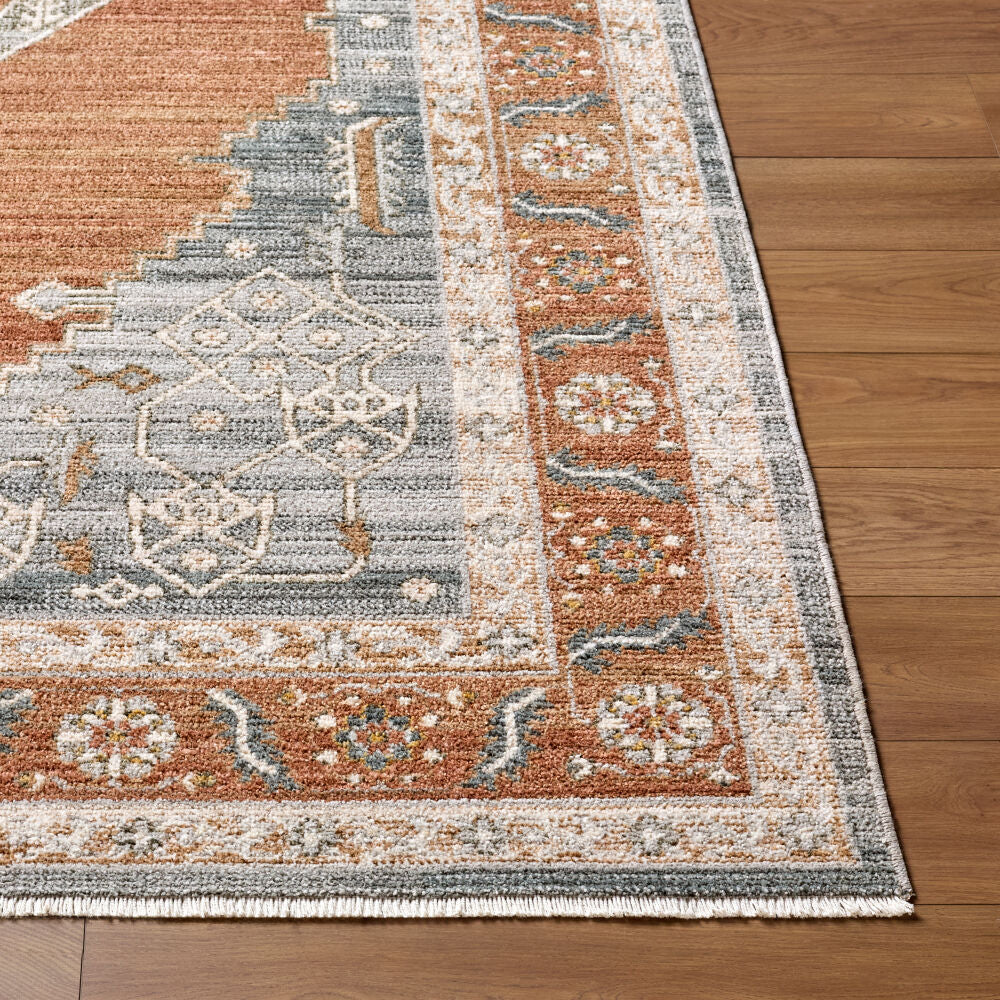 Jane Beige/Rust Machine Woven Rug JAA-2308 - front