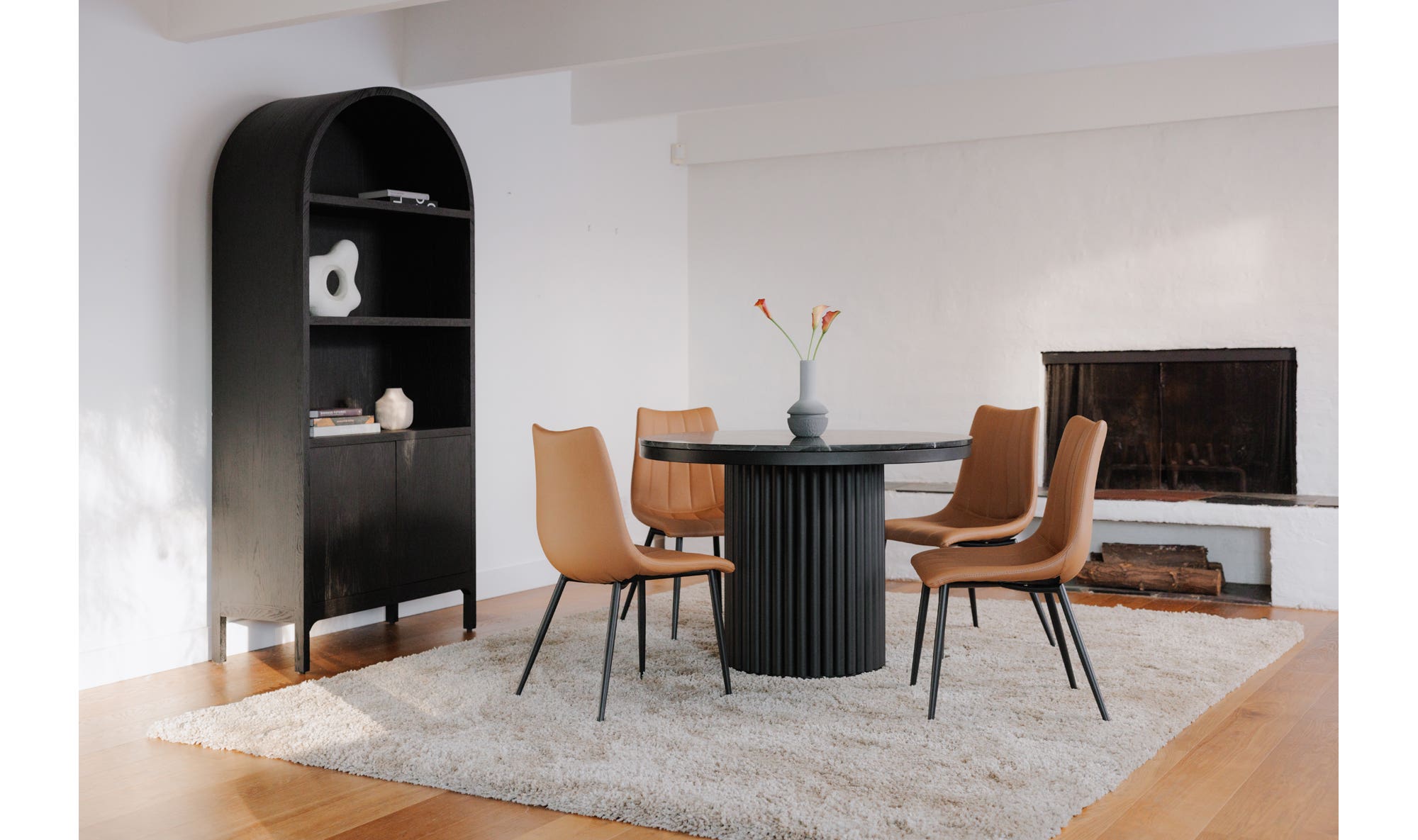 Tower Dining Table Black Marble by Moe's Home Collection - view 6