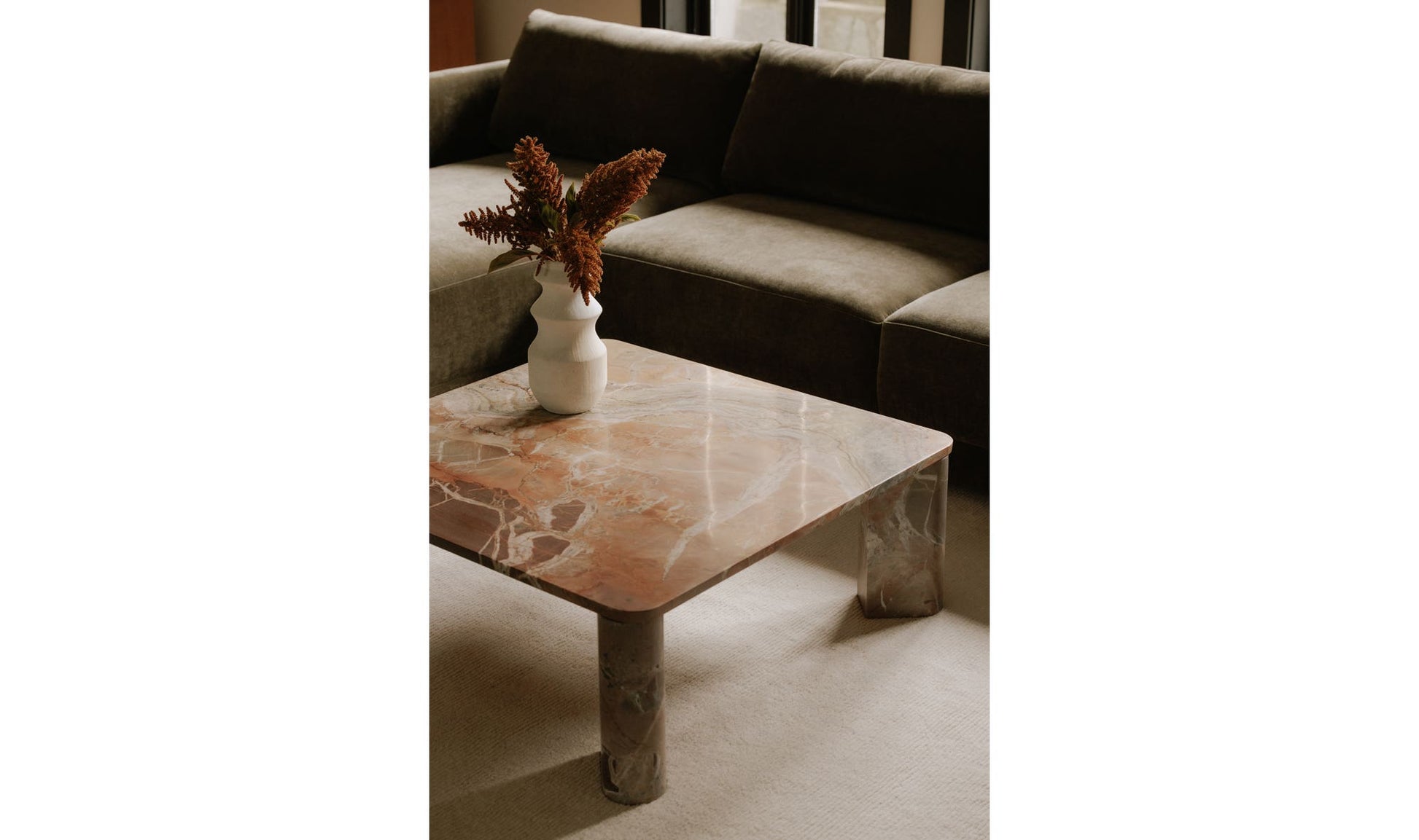Segment Coffee Table Orange Levante Marble by Moe's Home Collection - view 7