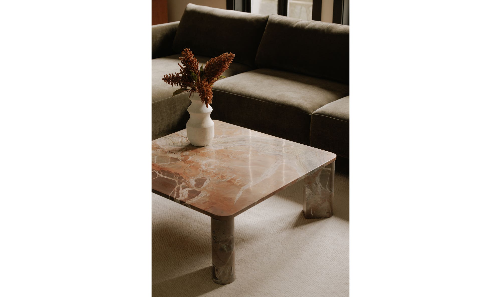 Segment Coffee Table Orange Levante Marble by Moe's Home Collection - view 7