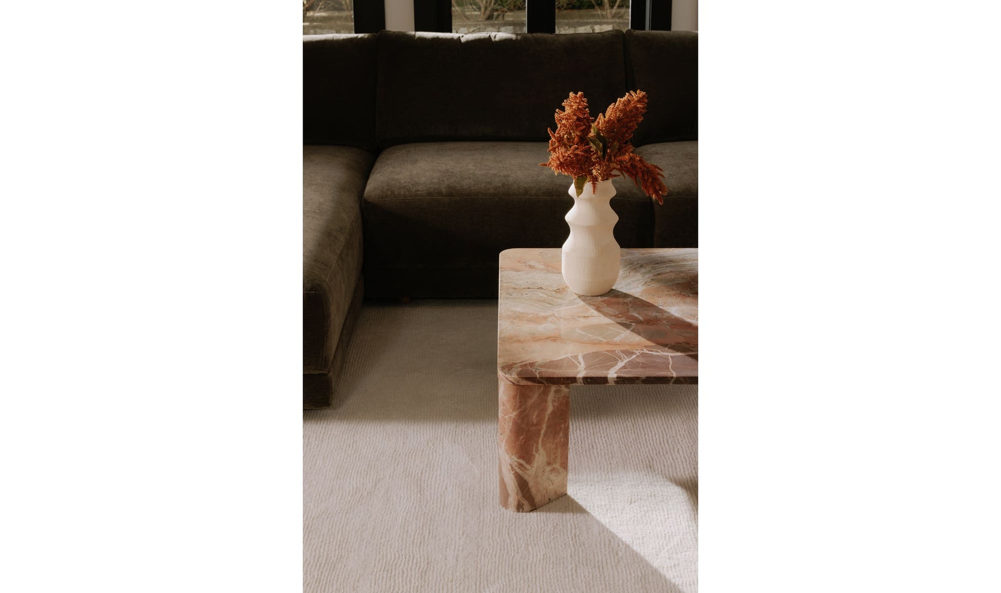 Segment Coffee Table Orange Levante Marble by Moe's Home Collection - view 8