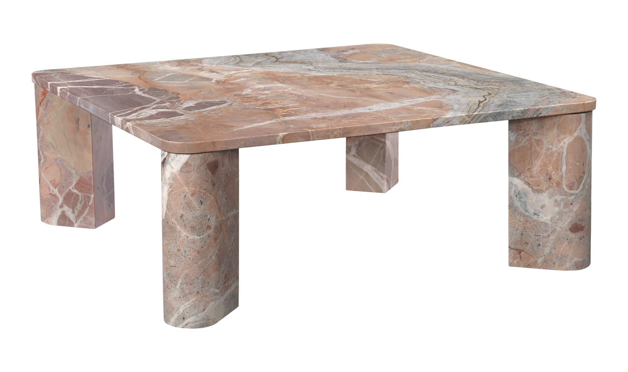 Segment Coffee Table Orange Levante Marble by Moe's Home Collection - view 9