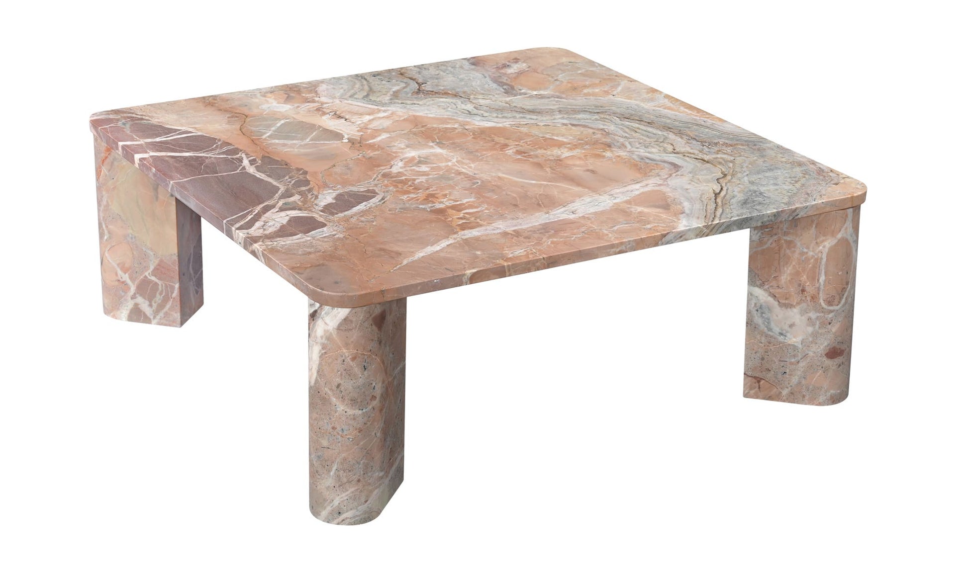 Segment Coffee Table Orange Levante Marble by Moe's Home Collection - view 11