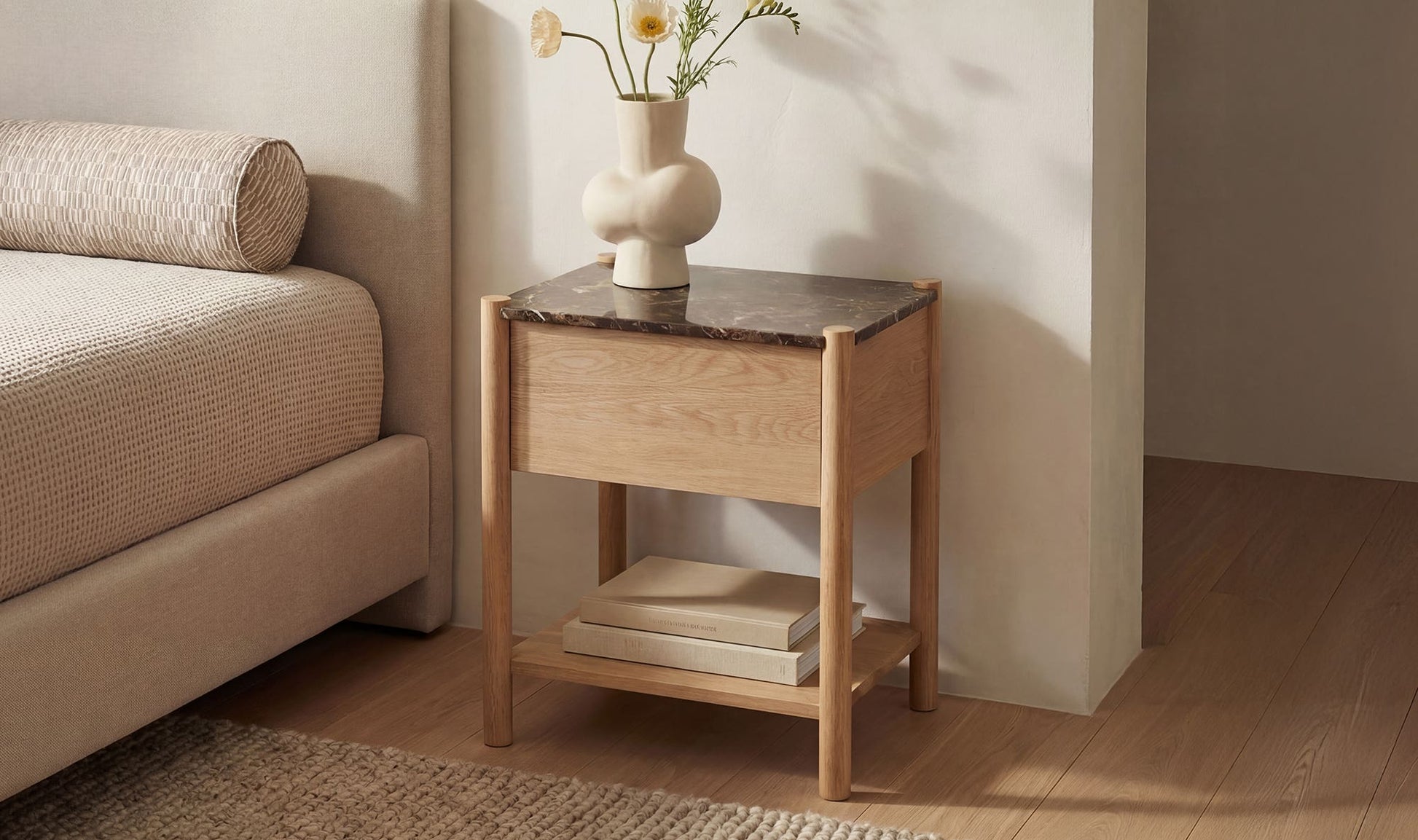 Elio Nightstand Dark Emperador Marble by Moe's Home Collection - view 4