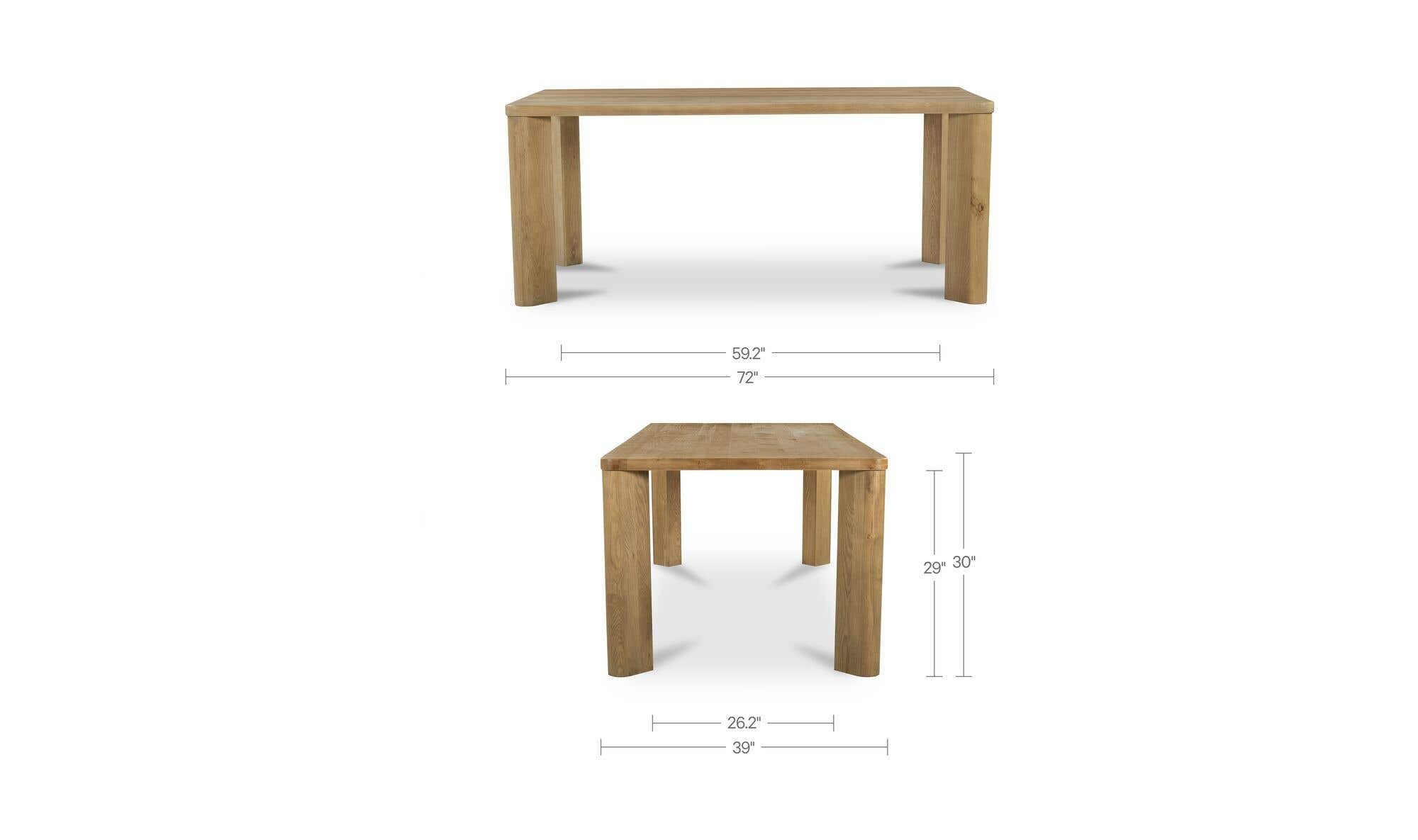 Segment Dining Table Wood Small Heritage Brown by Moe's Home Collection - view 14