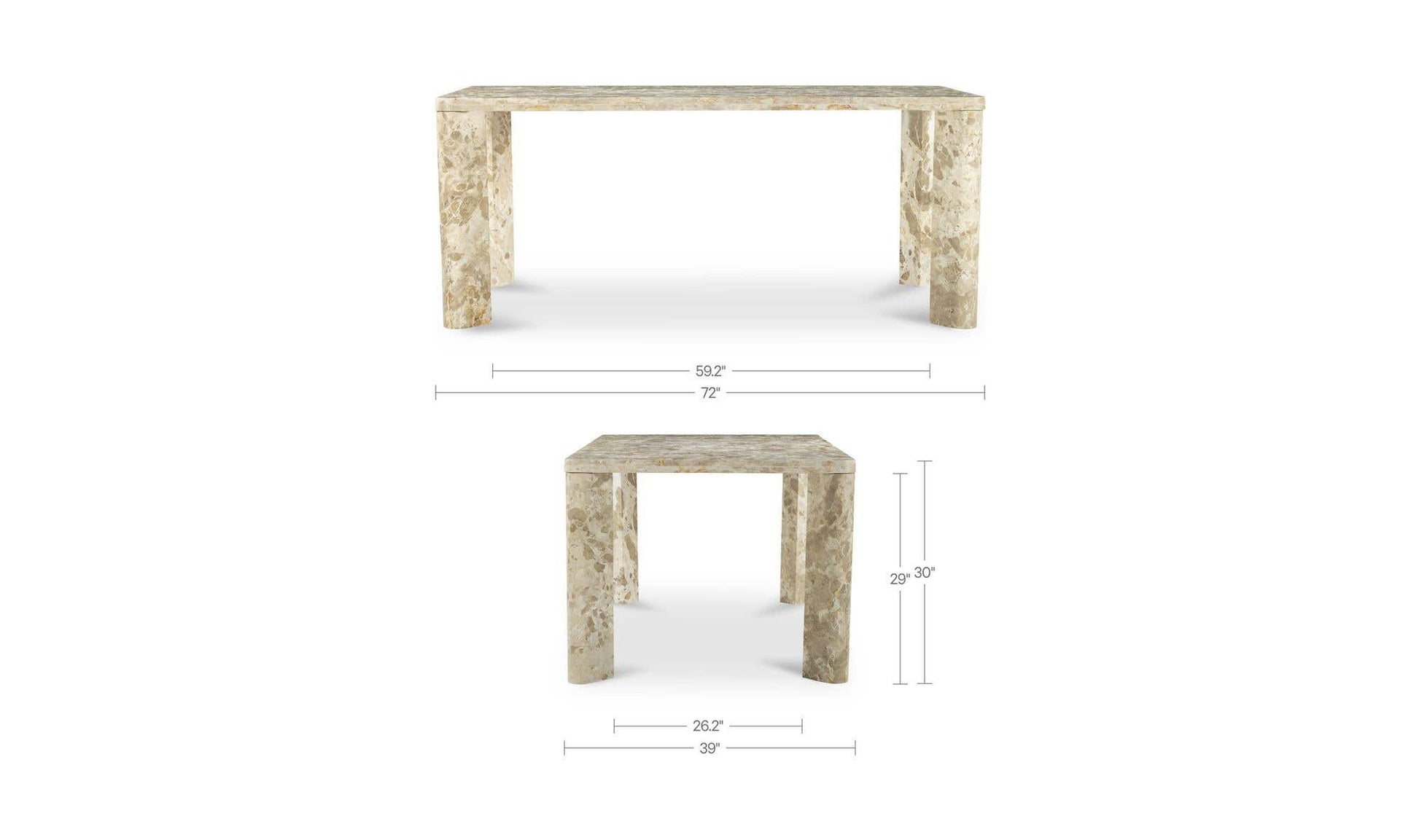 Segment Dining Table Panther Stone Beige by Moe's Home Collection - view 23