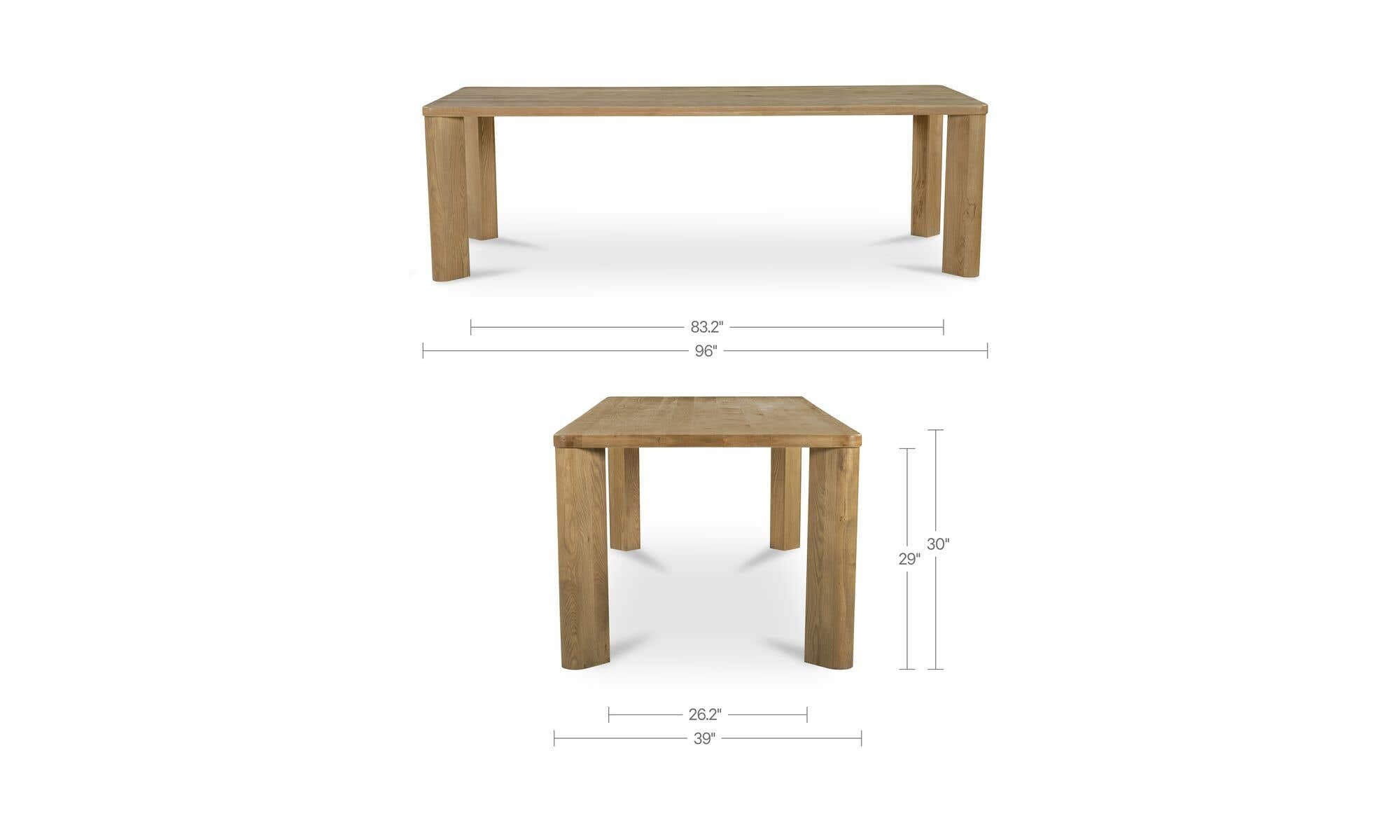 Segment Dining Table Wood Large Heritage Brown by Moe's Home Collection - view 15