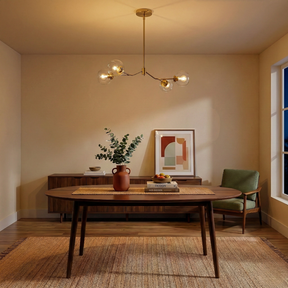 Jewel Chandelier | Linear Modern Farmhouse and Clear Glass