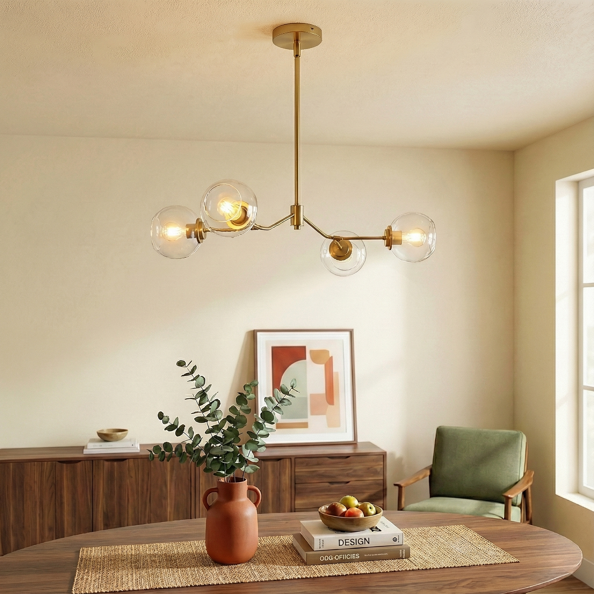 Jewel Chandelier | Linear Modern Farmhouse and Clear Glass