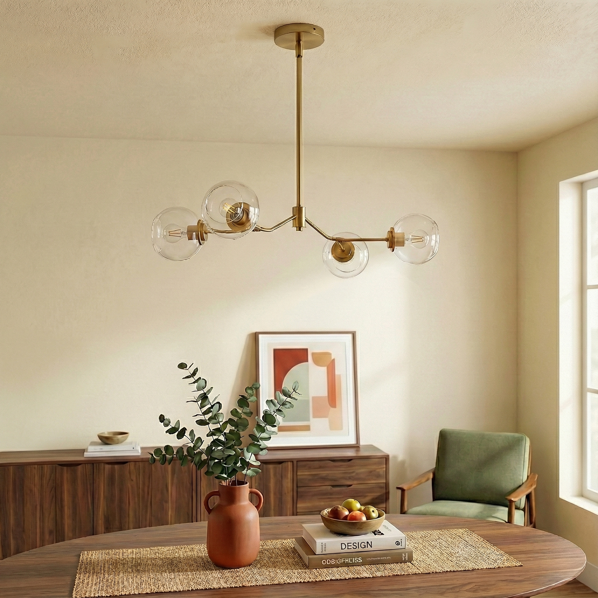 Jewel Chandelier | Linear Modern Farmhouse and Clear Glass