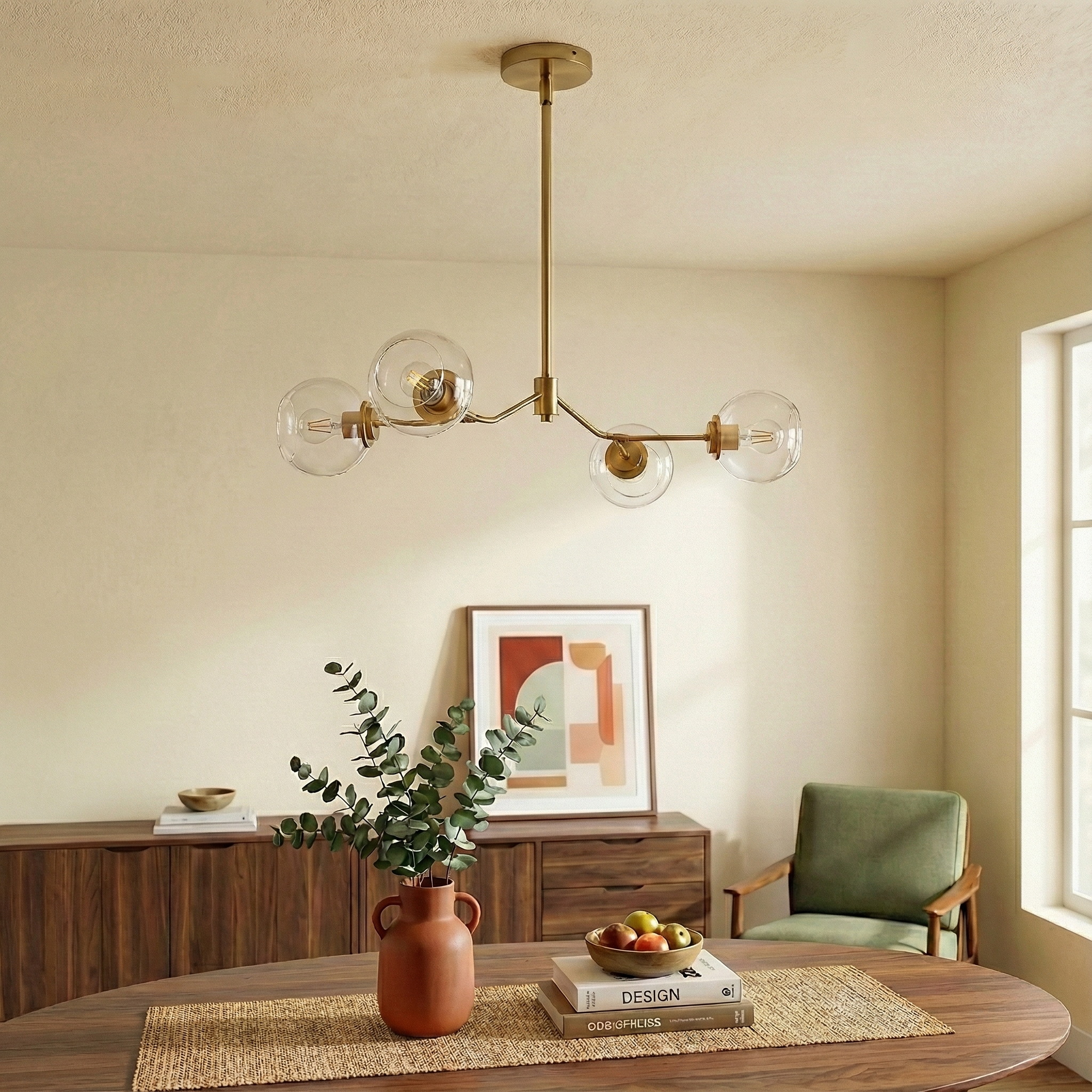 Jewel Chandelier | Linear Modern Farmhouse and Clear Glass