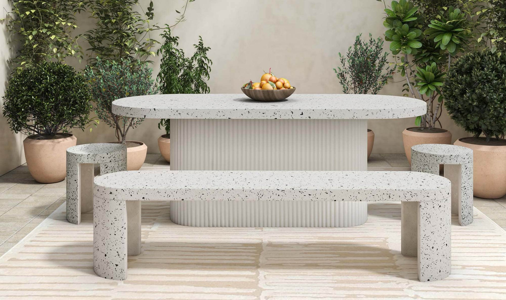 Lyon Outdoor Dining Table White Terrazzo by Moe's Home Collection - view 9