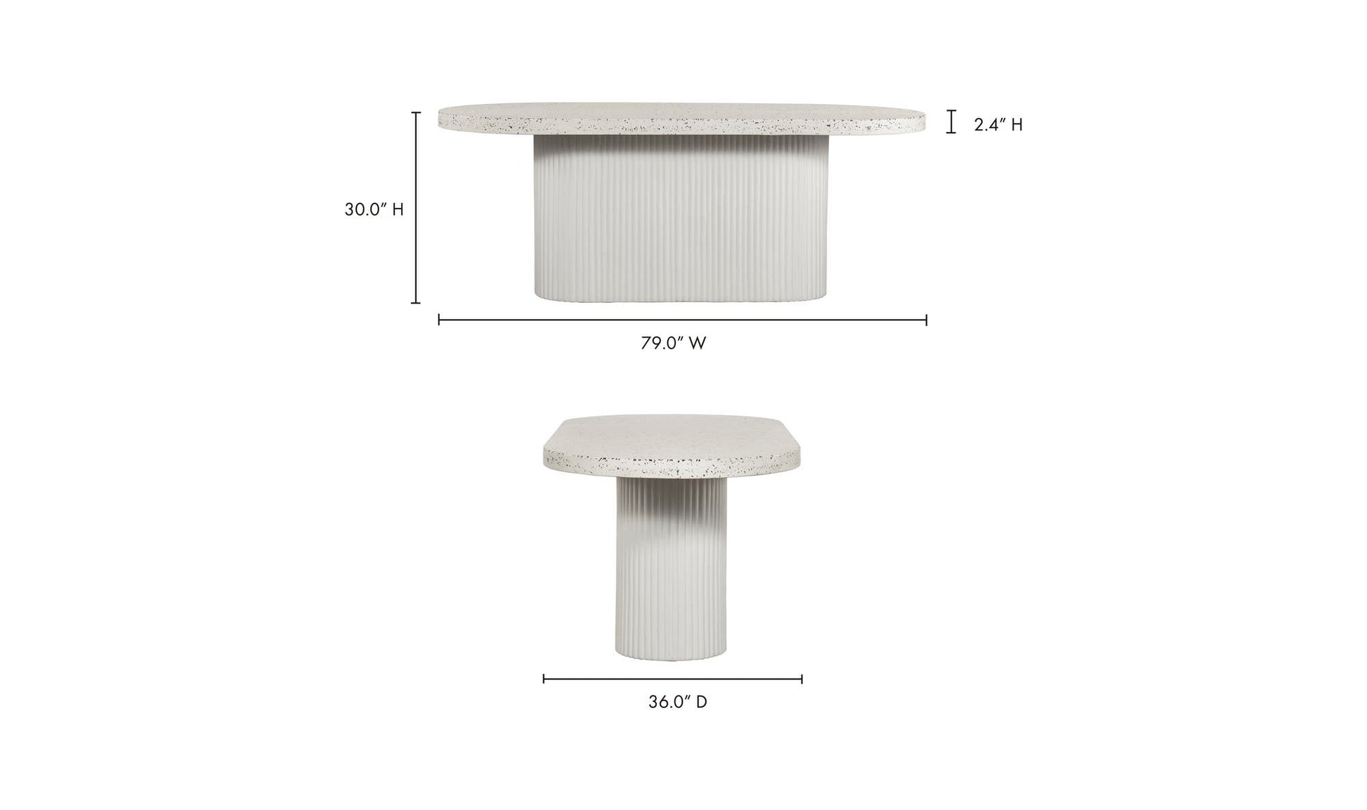 Lyon Outdoor Dining Table White Terrazzo by Moe's Home Collection - view 16
