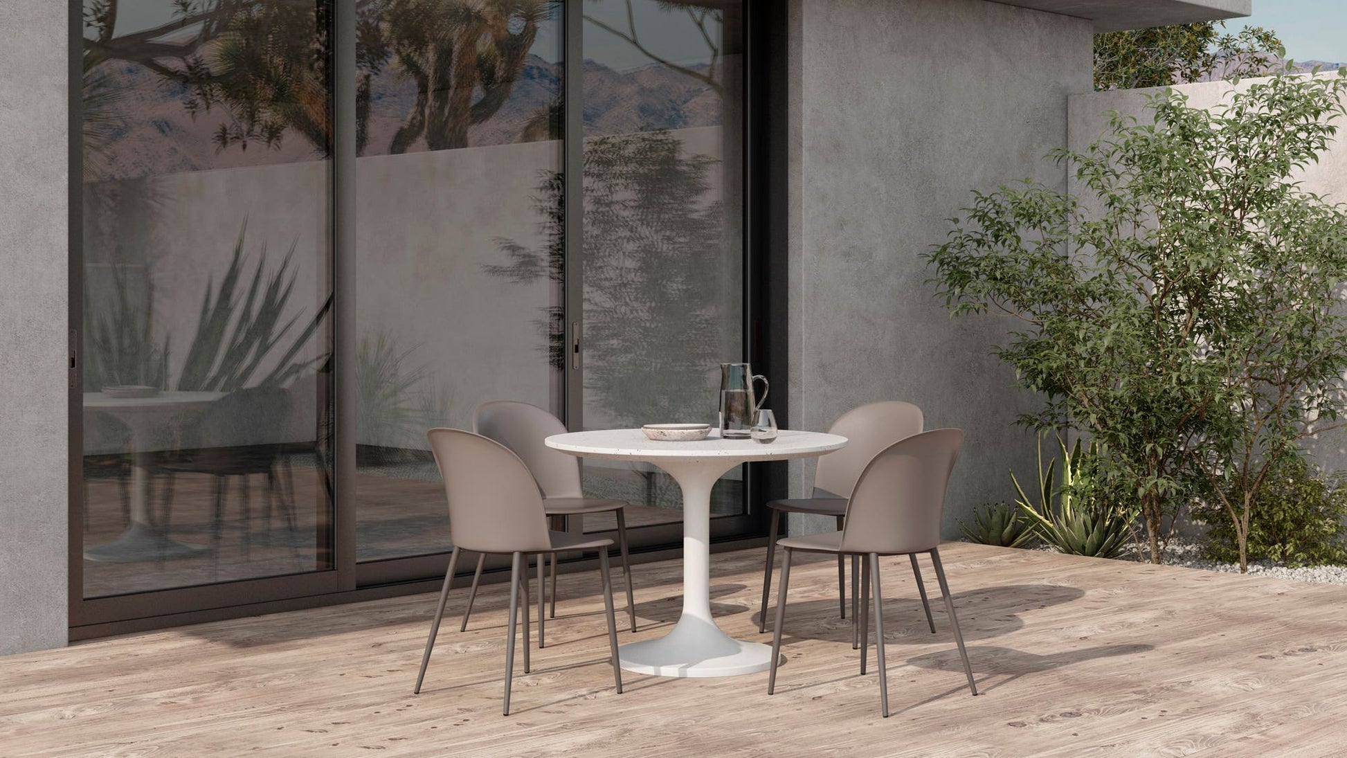 Tuli Outdoor Cafe Table White Terrazzo by Moe's Home Collection - view 6