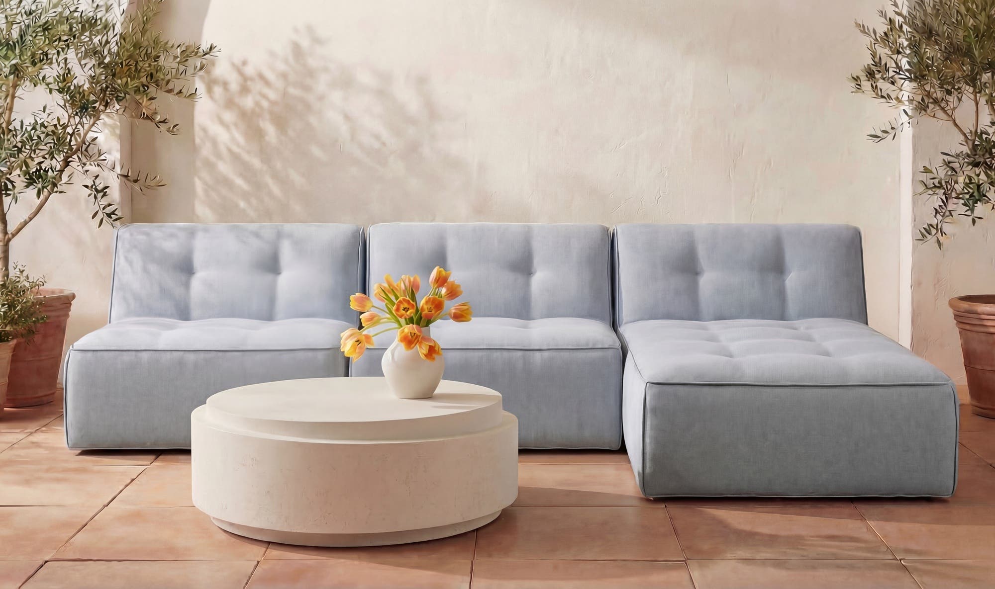 Cosmo Outdoor Coffee Table Off White by Moe's Home Collection - view 7