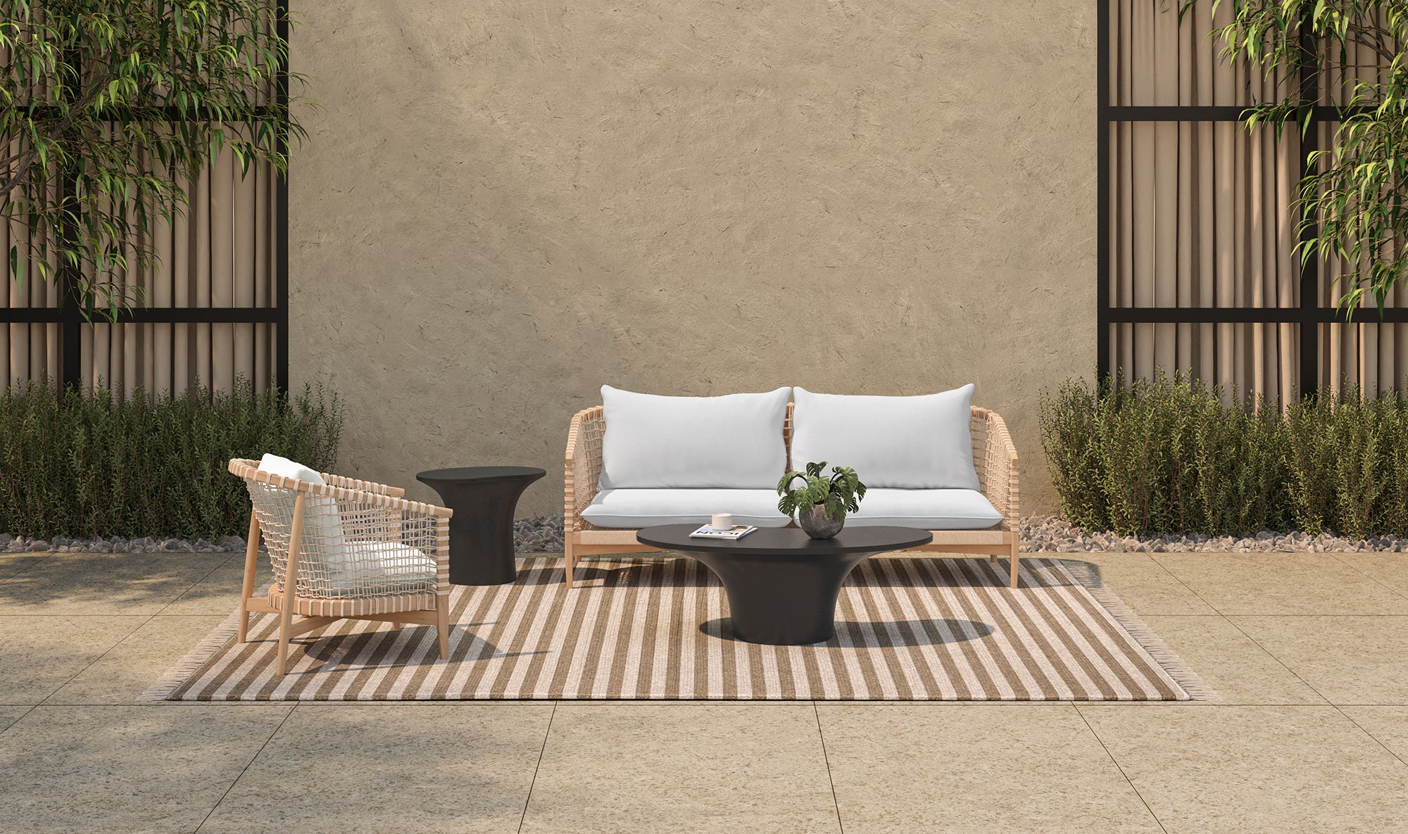 Yumi Outdoor Coffee Table Black by Moe's Home Collection - view 7