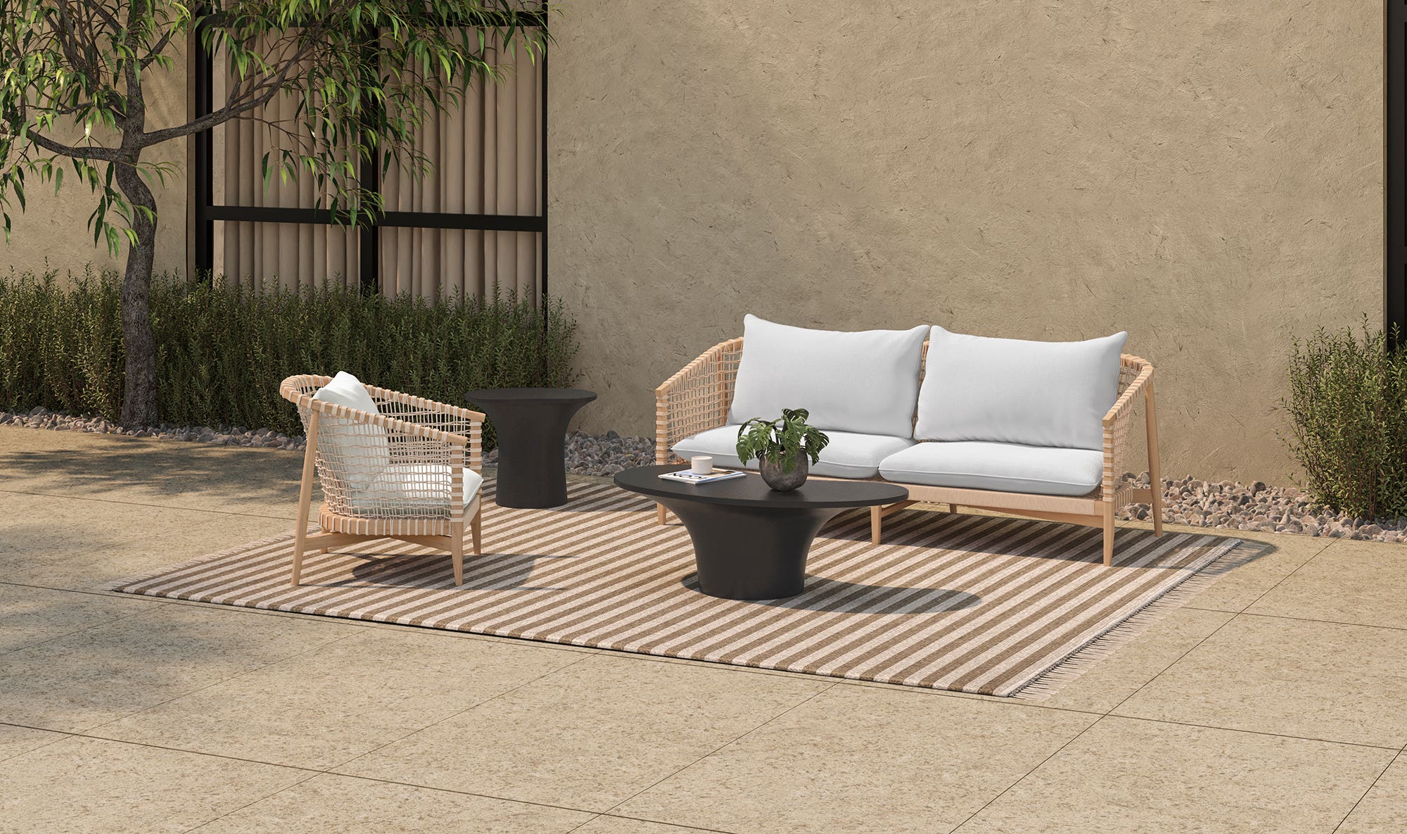 Yumi Outdoor Coffee Table Black by Moe's Home Collection - view 6