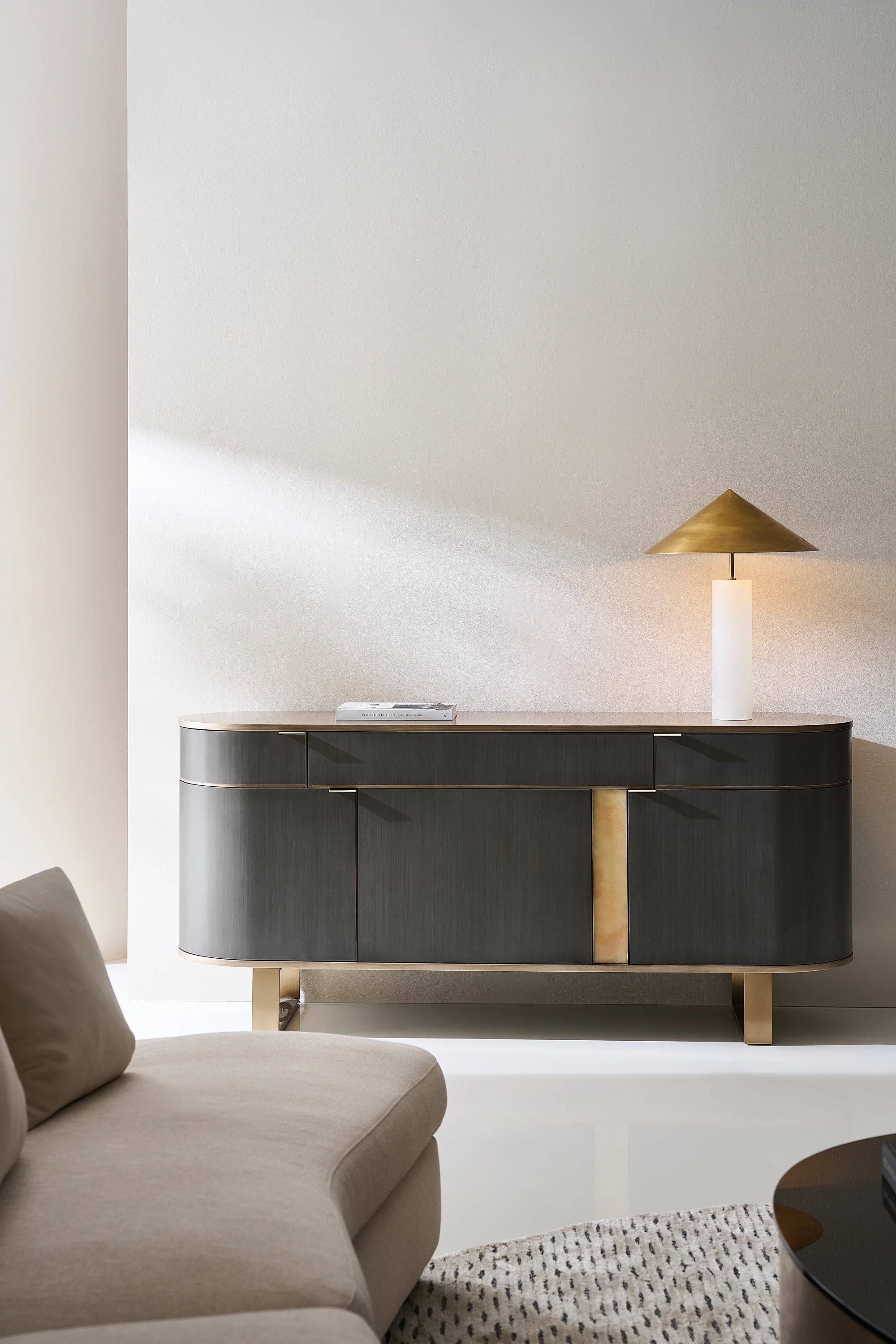 Piet Brushed Gold Sideboard 77" by Caracole - view 3