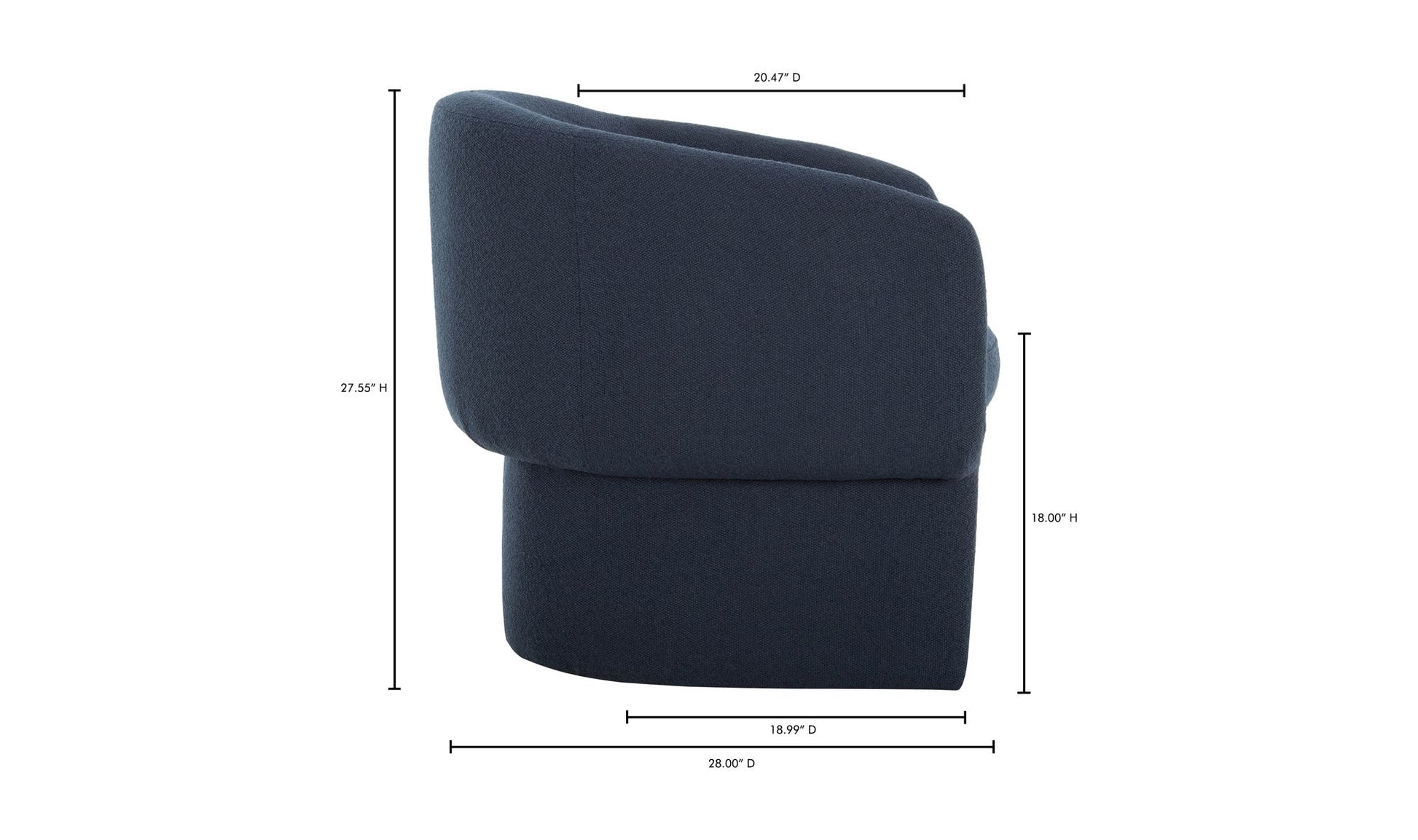 Franco Chair Dark Indingo by Moe's Home Collection - view 20