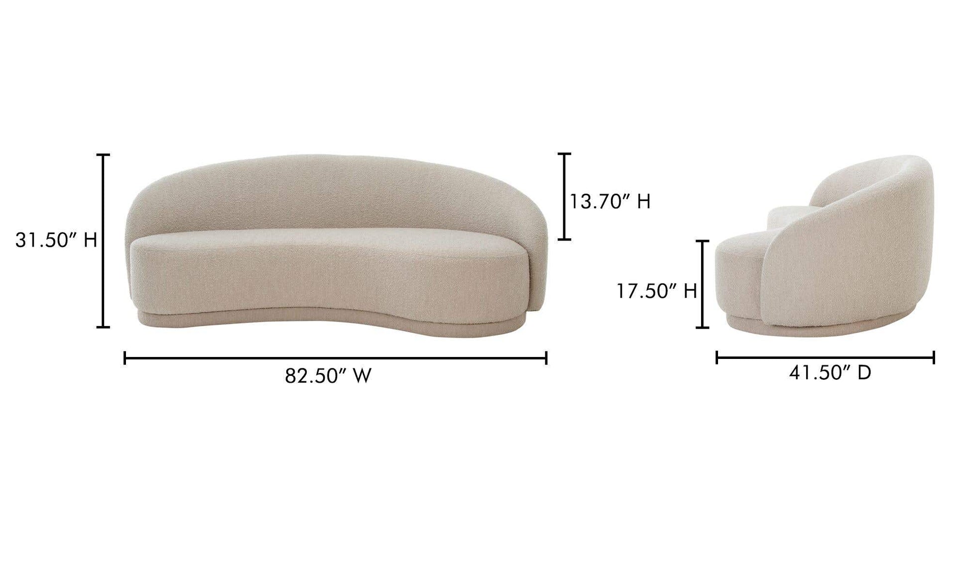 Excelsior Sofa Shiitake Beige by Moe's Home Collection - view 16