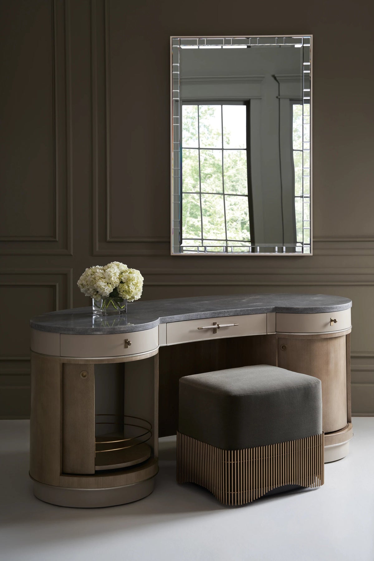 Vanity Fair Brushed Gold Desk 67.25" by Caracole - view 2