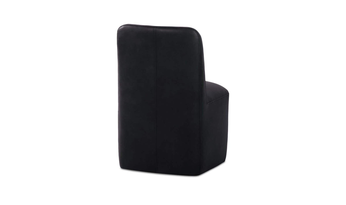 Bent Rolling Dining Chair Black Leather - Set of Two by Moe's Home Collection - view 9