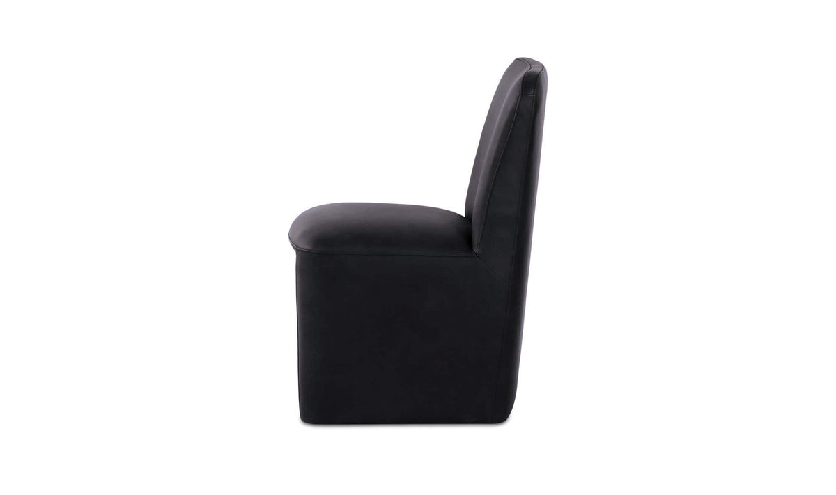 Bent Rolling Dining Chair Black Leather - Set of Two by Moe's Home Collection - view 8