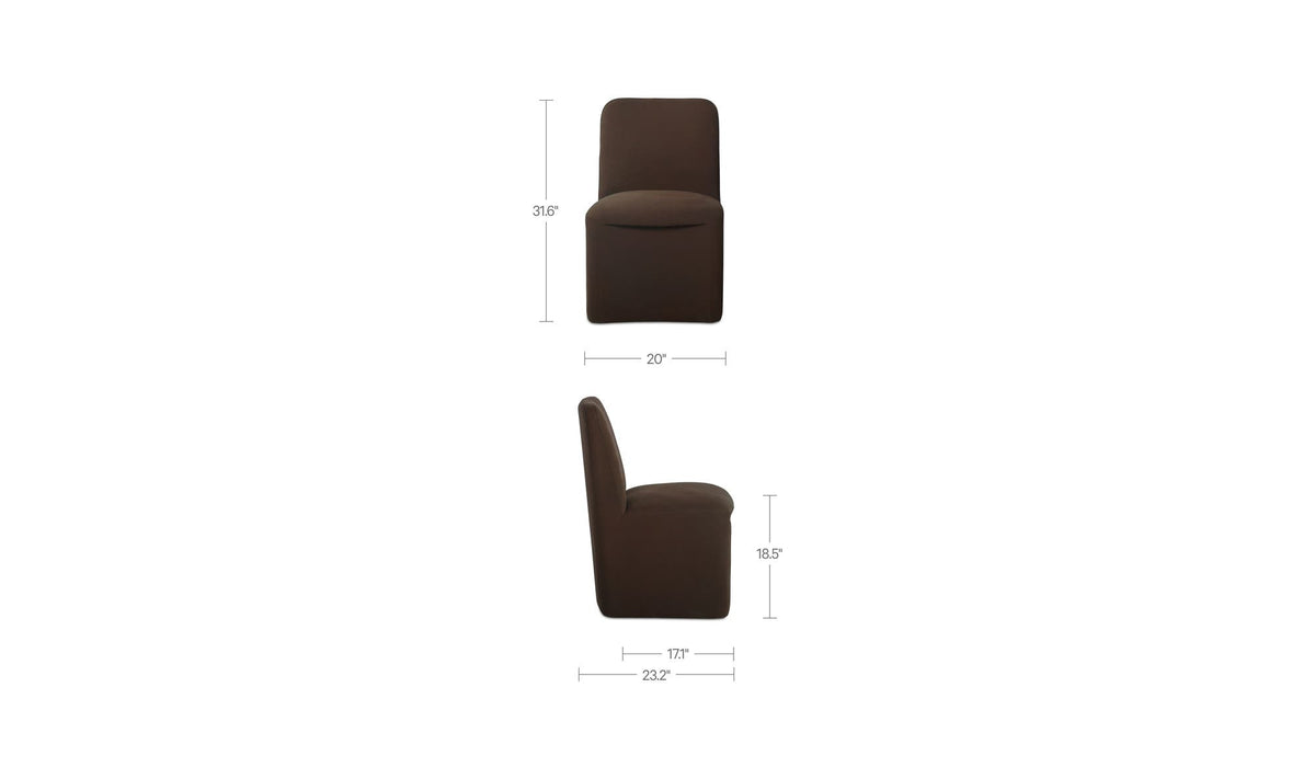 Bent Rolling Dining Chair Dark Brown - Set of Two by Moe's Home Collection - view 12