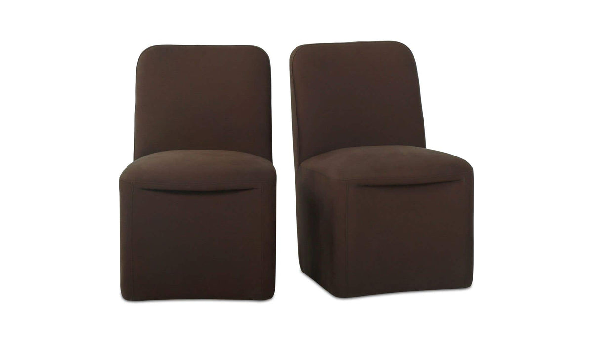 Bent Rolling Dining Chair Dark Brown - Set of Two by Moe's Home Collection - view 2