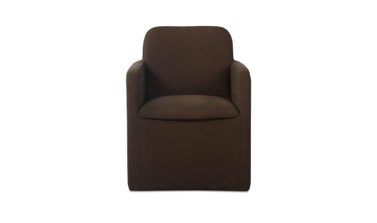 Bent Rolling Arm Chair Dark Brown by Moe's Home Collection - view 2