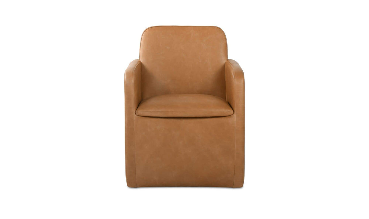 Bent Rolling Arm Chair Tan Leather by Moe's Home Collection - view 2