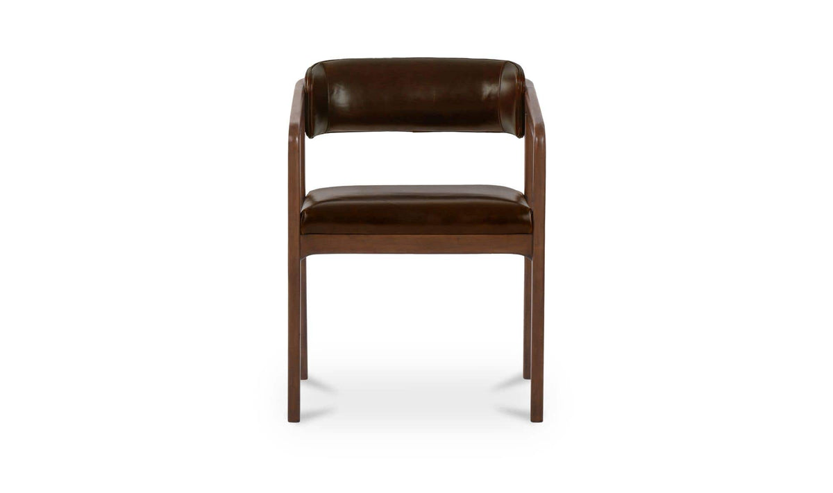 Calder Dining Chair Dark Brown Leather by Moe's Home Collection - view 2