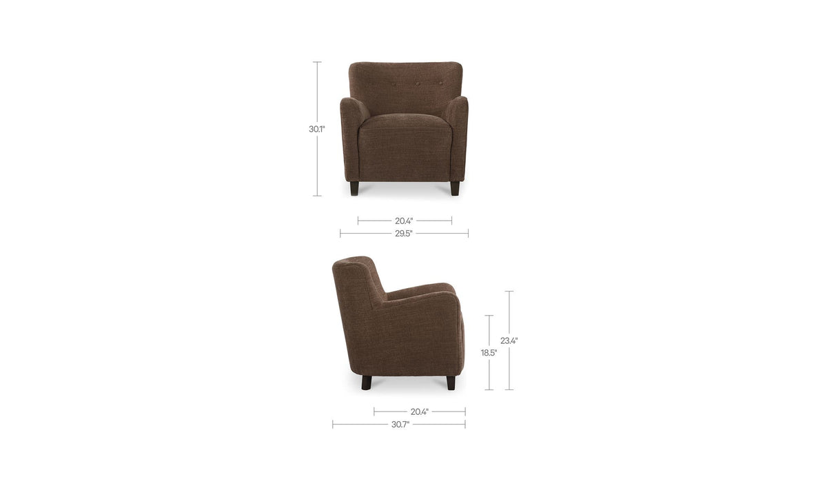 Fairview Accent Chair Cool Brown by Moe's Home Collection - view 11