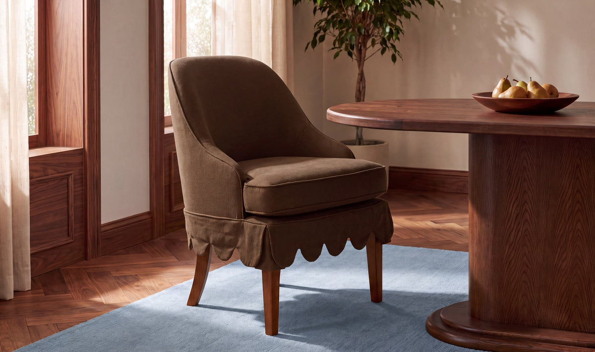 Lola Slipcover Dining Chair Washed Brown by Moe's Home Collection - view 3