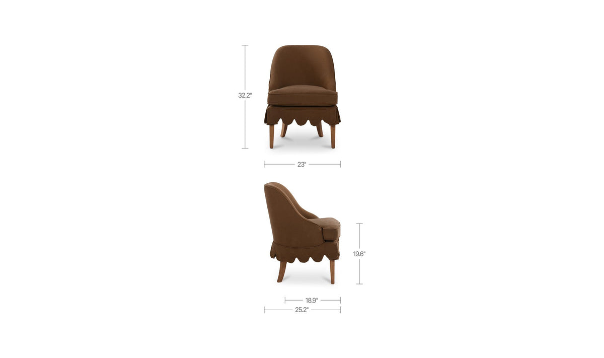 Lola Slipcover Dining Chair Washed Brown by Moe's Home Collection - view 10