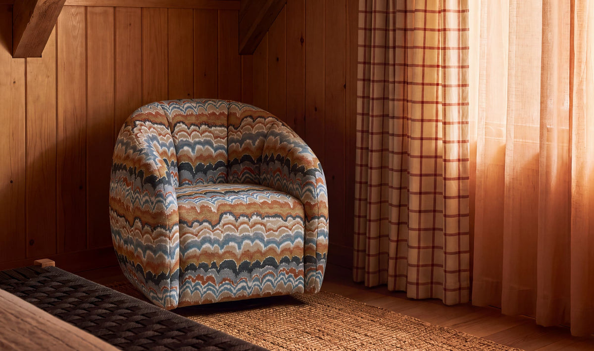 Mindy Swivel Chair Clay Blue Wave by Moe's Home Collection - view 3