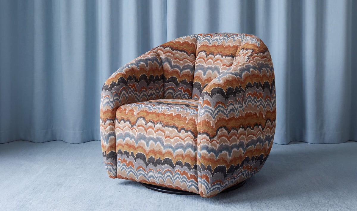 Mindy Swivel Chair Clay Blue Wave by Moe's Home Collection - view 4