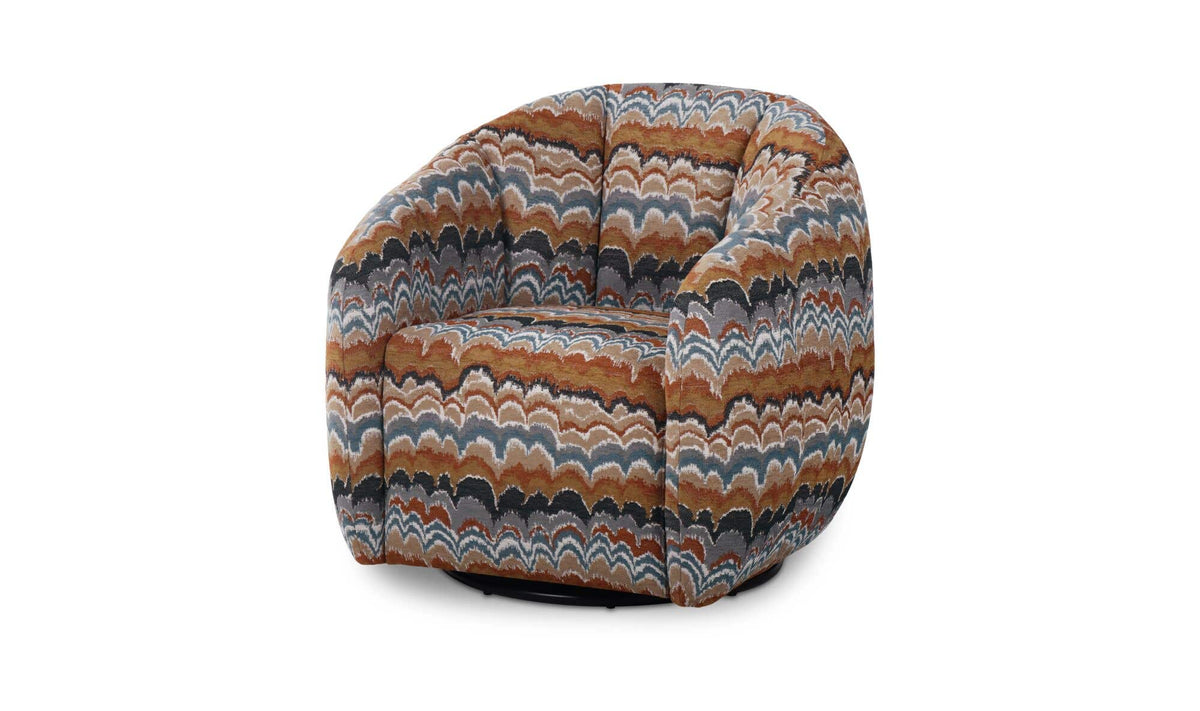 Mindy Swivel Chair Clay Blue Wave by Moe's Home Collection - view 5