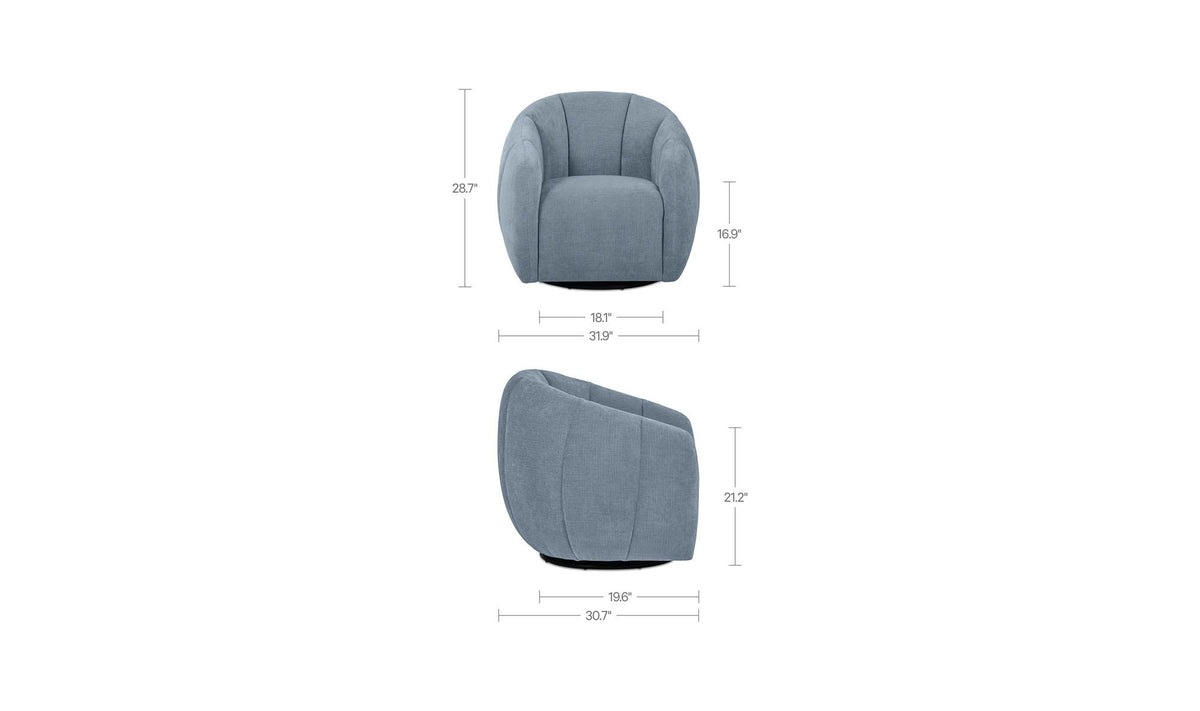 Mindy Swivel Chair Light Blue by Moe's Home Collection - view 12