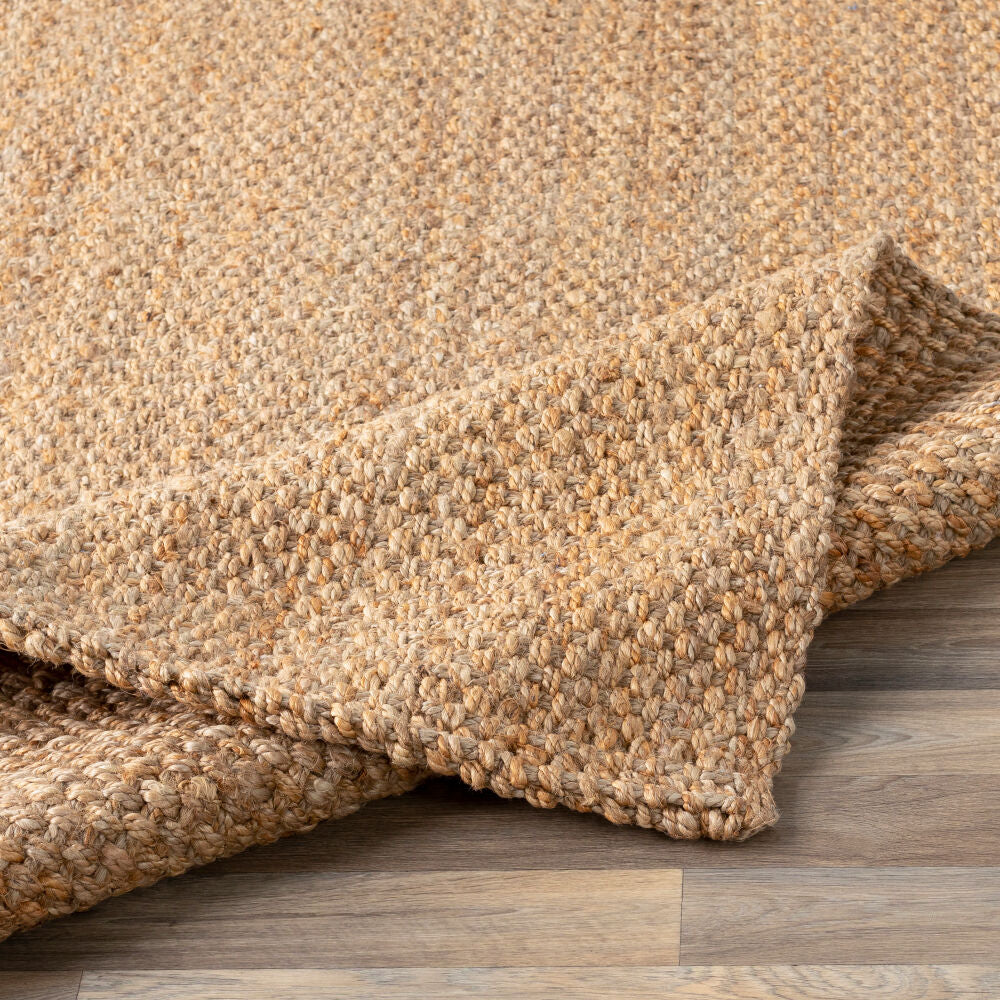 Jute Woven Tan Handmade Rug - fold