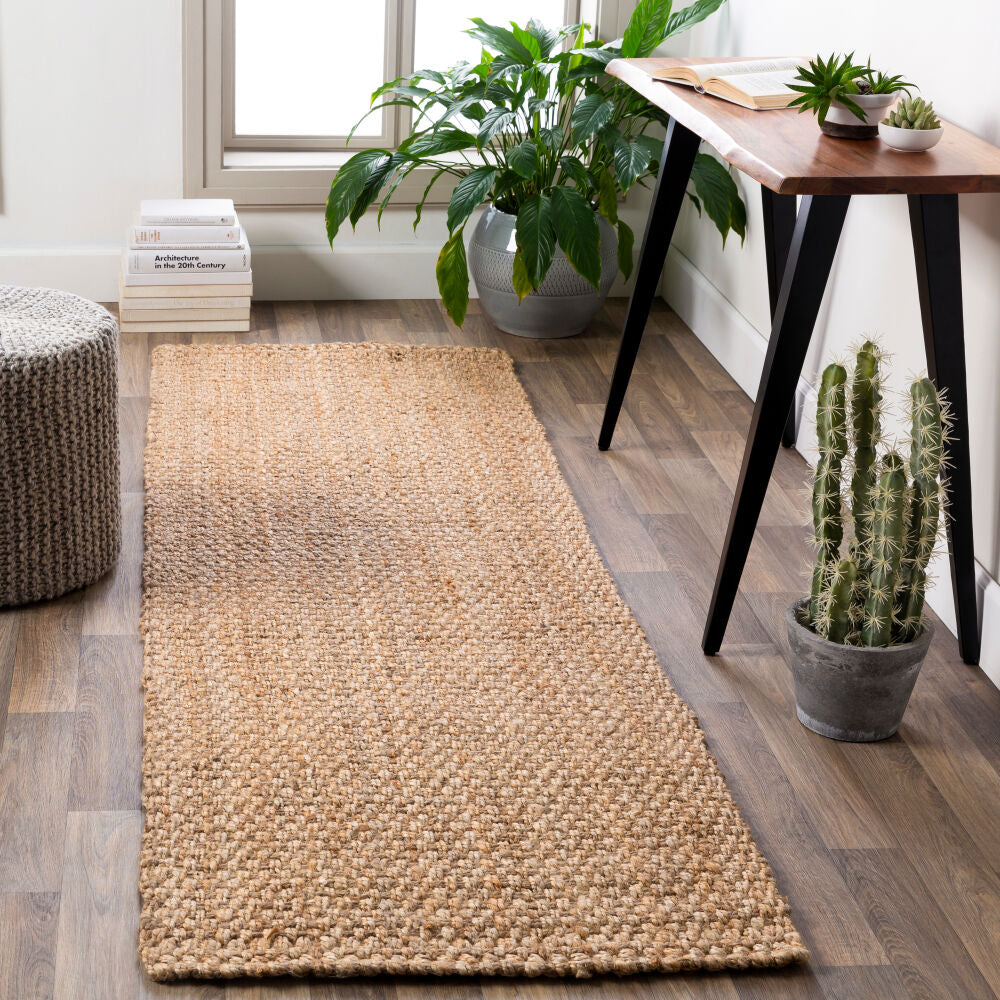 Jute Woven Tan Handmade Rug - roomscene