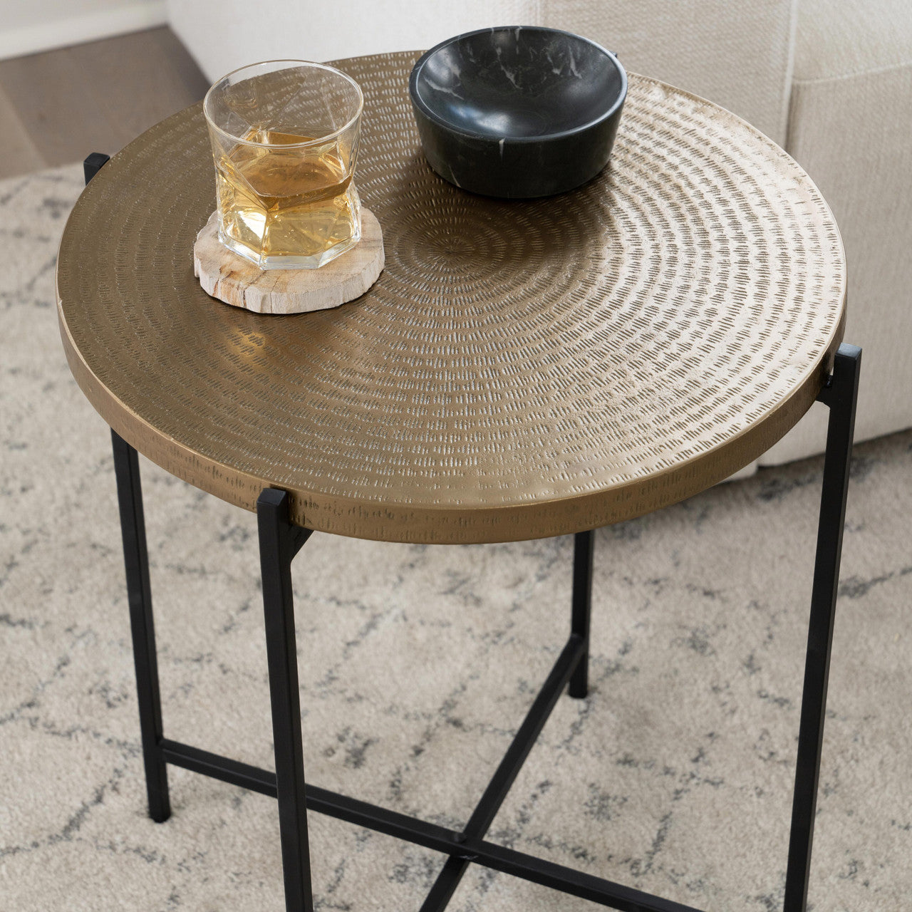 Elements - Navi - End Table - Antique Brass
