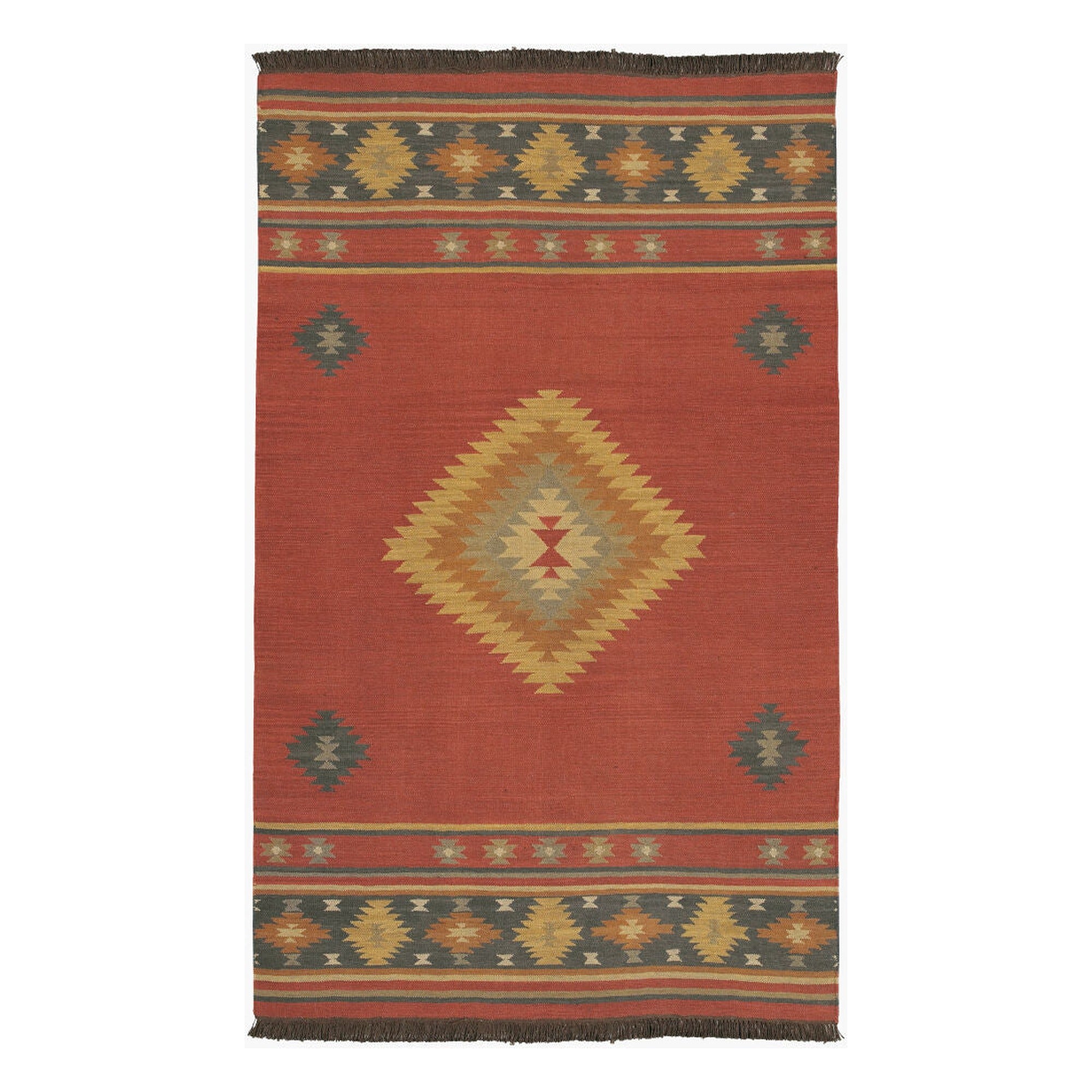 Jewel Tone Brown/Tan Handmade Rug - 10' x 14'