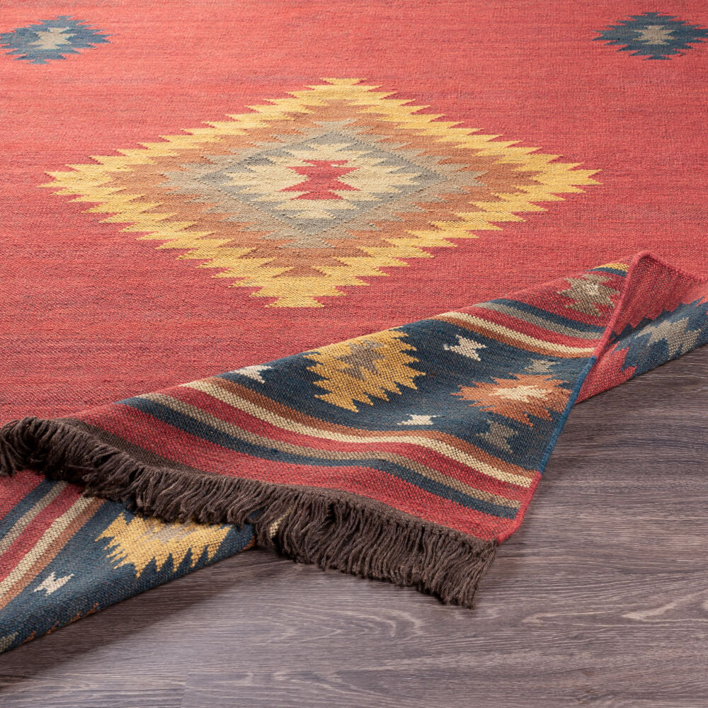 Jewel Tone Brown/Tan Handmade Rug - fold