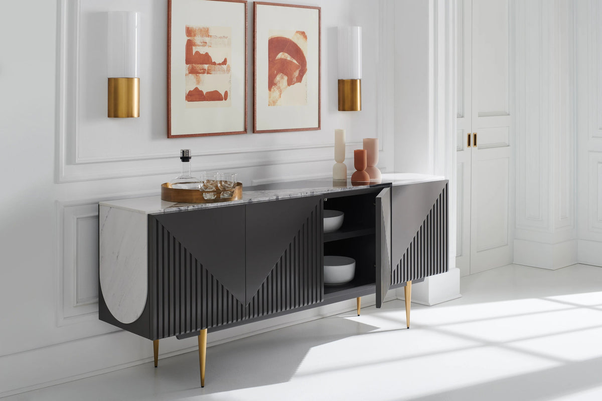 Over the Edge Champagne Gold Sideboard 80" by Caracole - view 3