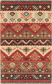 Jewel Tone Burgandy/Plum Handmade Rug - 2' x 3'