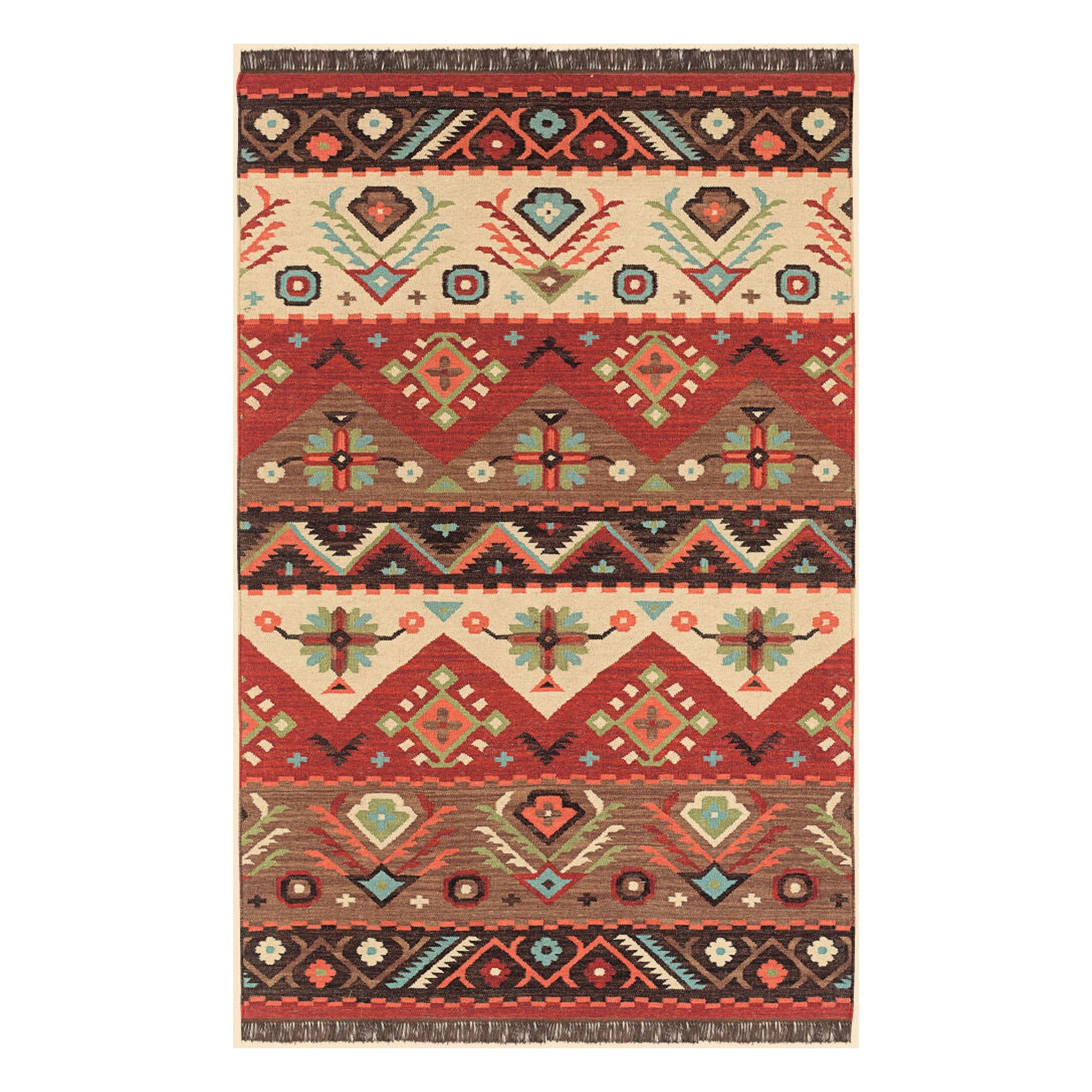 Jewel Tone Burgandy/Plum Handmade Rug - 2' x 3'